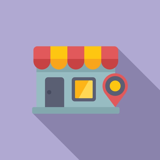 Store locator position icon flat vector Market place