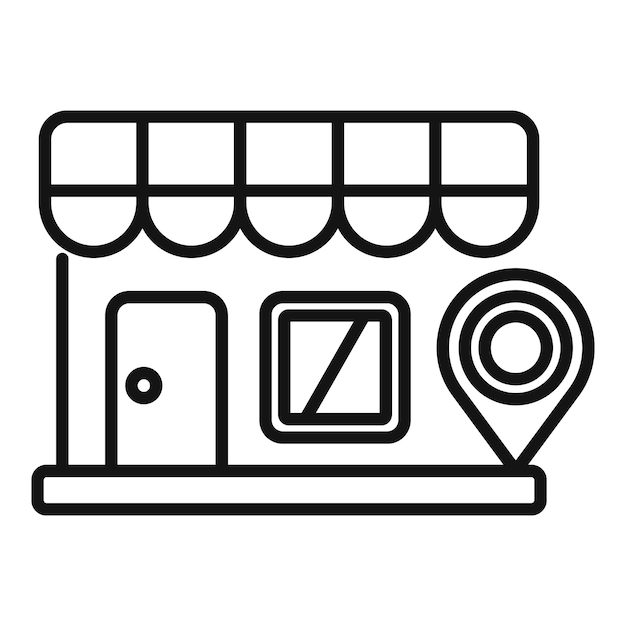 Store locator position icon outline vector Market place