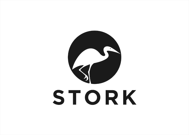 stork logo design vector illustration