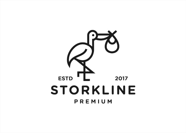 stork logo design vector illustration