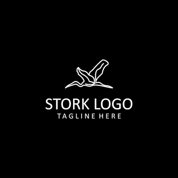 Stork logo icon design vector