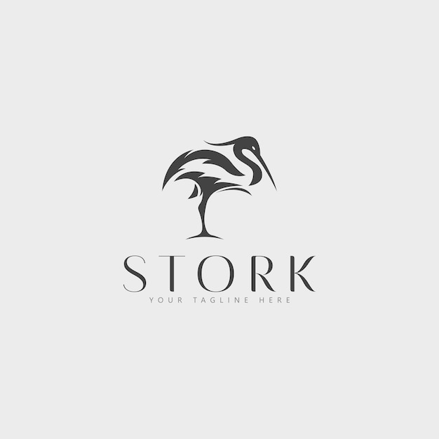 The stork logo with a simple and modern design makes the design elegant and graceful