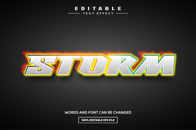 Storm 3D editable text effect template