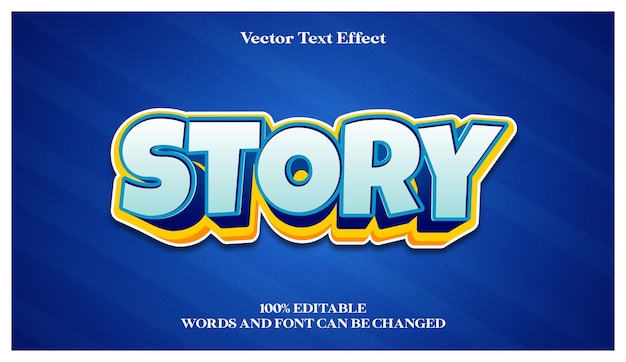 story 3d editable text effect with playful effect style