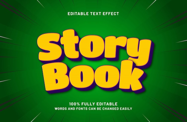 Vector story book editable text effect in kids and game text style