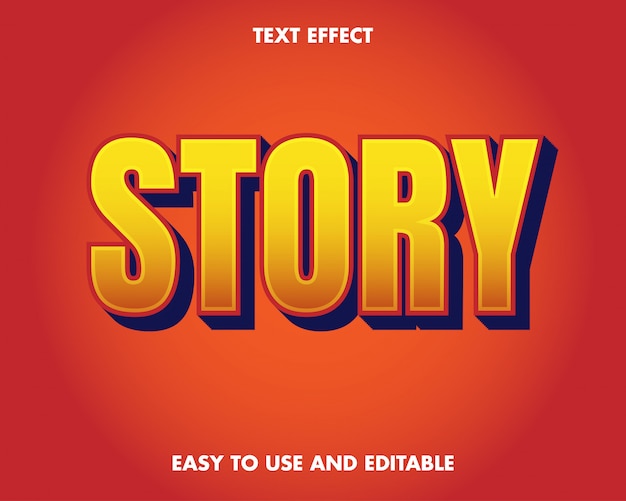 Story Text Effect. Easy to Use and Editable. Vector Illustration. Premium Vector