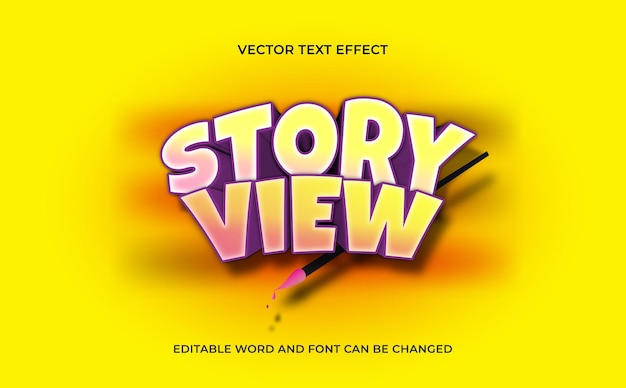 Vector story view text effect style