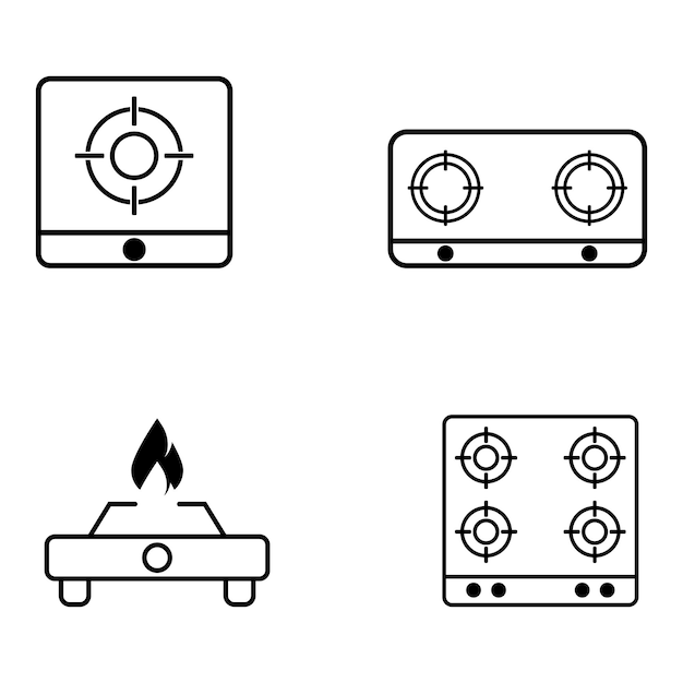 stove icon vector template illustraion logo design