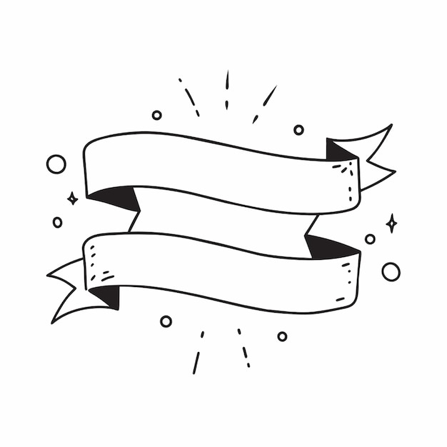 a straight banner vector illustration doodle line art