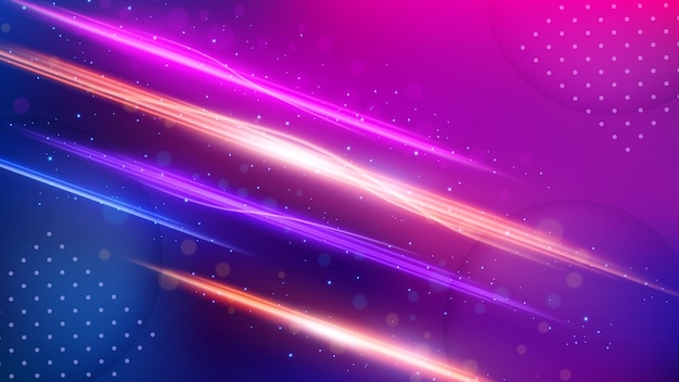 Straight Light Trail Background Elegant Violet Line Crossing Widescreen Vector Illustration