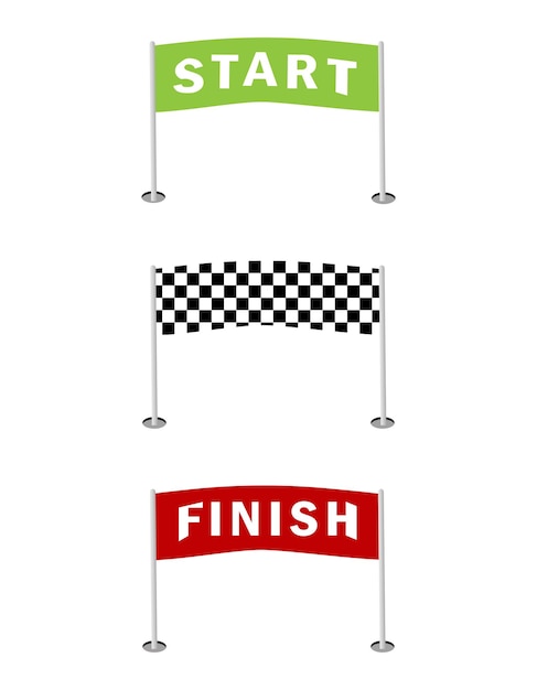 Vector strat finish flag of the competition vector illustration