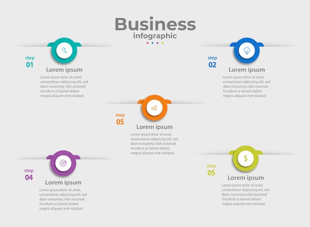 Strategy info graphic steps business template