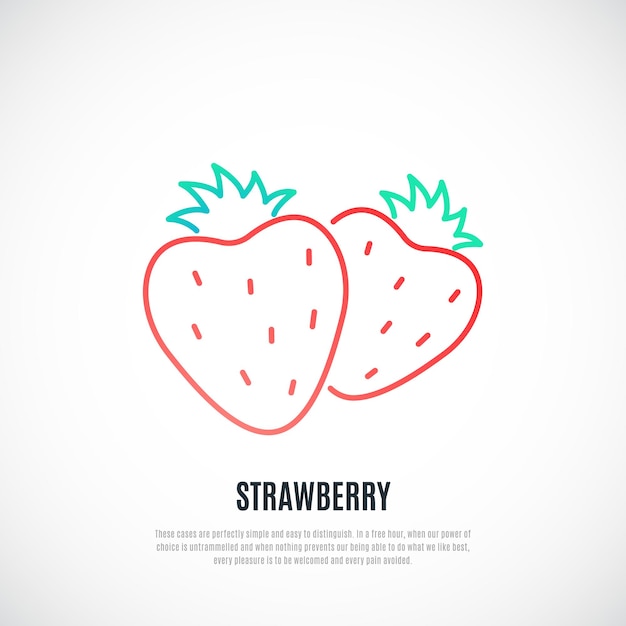 Strawberries line icon Berries