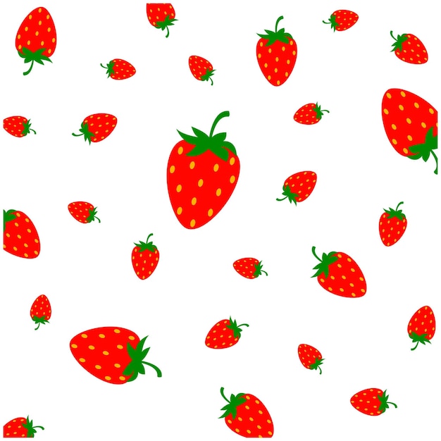 Strawberry background scattered vector