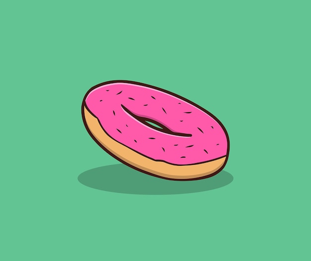 Strawberry donut hand drawing illustration