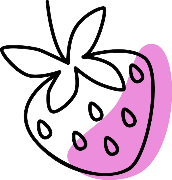 Strawberry Doodle Outline