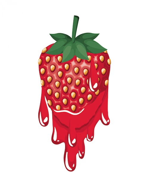 Strawberry dripping icon