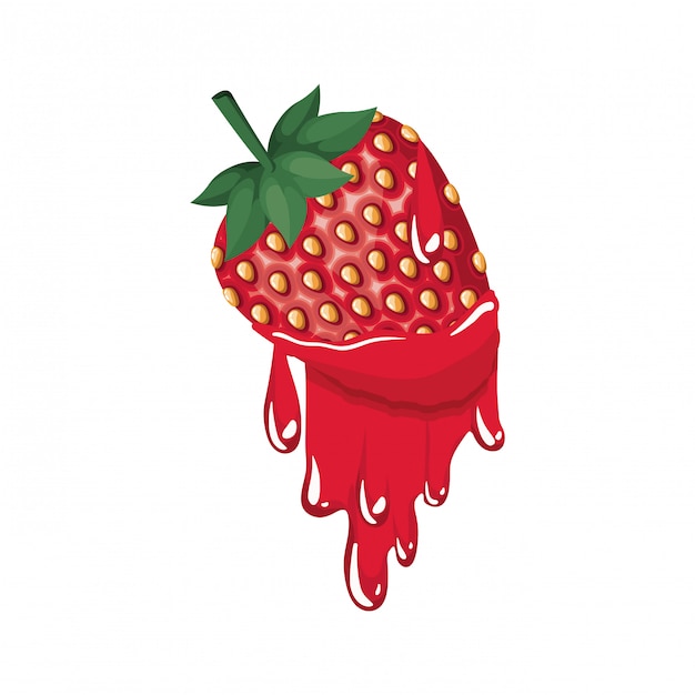 Strawberry dripping icon