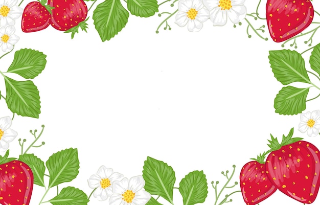 strawberry and flowers background