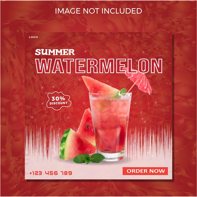 Strawberry fresh juice design or social media post template