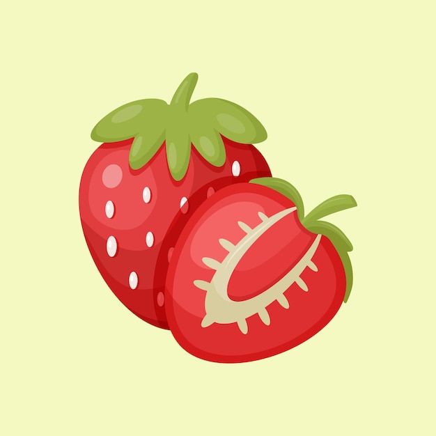 Strawberry fruit cartoon illustration