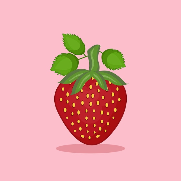 Strawberry fruit cartoon style illustration design