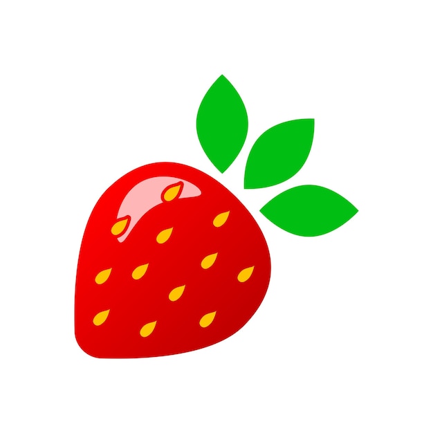 Strawberry fruit sign vector icon Ripe berry illustration Business concept simple flat pictogram on white background