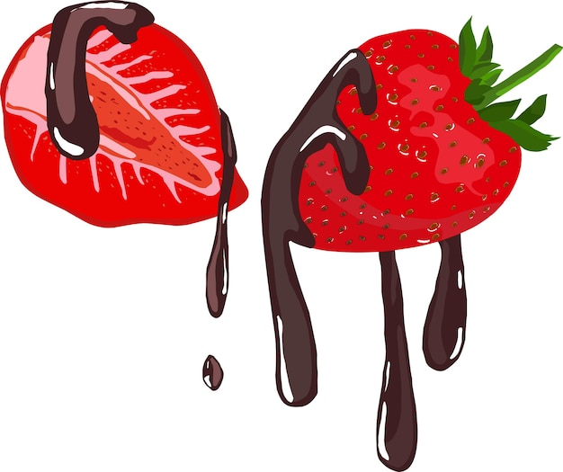 Strawberry fruit with chocolate melted