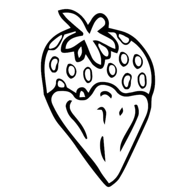 Strawberry hand drawn outline doodle icon. Vector sketch illustration of healthy berry