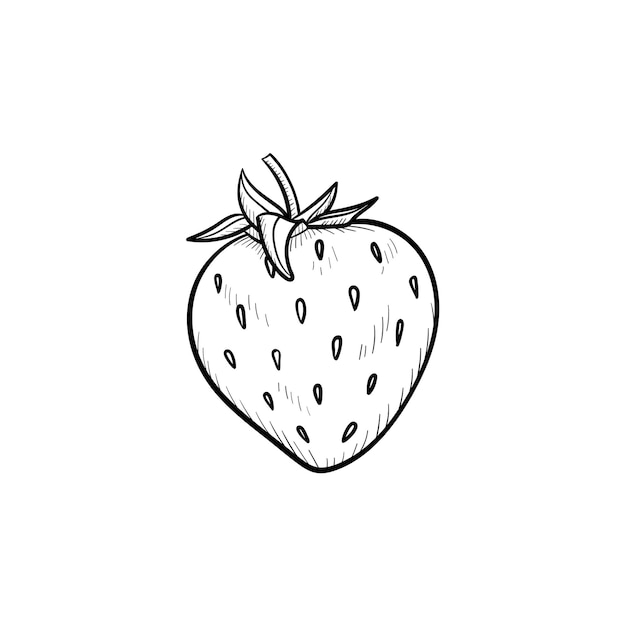 Strawberry hand drawn sketch icon