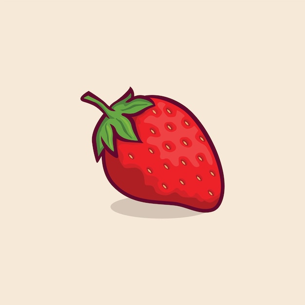 Strawberry icon isolated Vector illustration with outline cartoon simple color