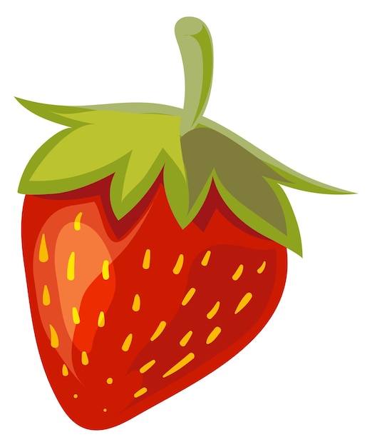 Strawberry icon Red summer ripe cartoon berry