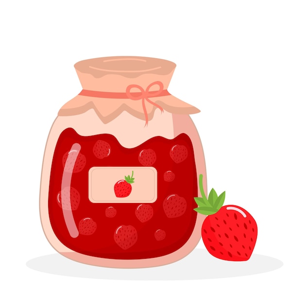 Strawberry jam jar and strawberry Marmalade Food and cooking