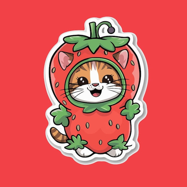 Vector strawberry kitty delight