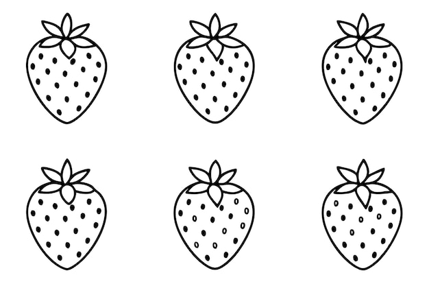 Strawberry Line Art Beautiful Fruit Illustration for Creative Designs