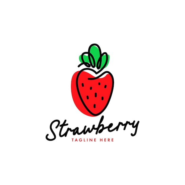 Strawberry Logo Design Concept Vector