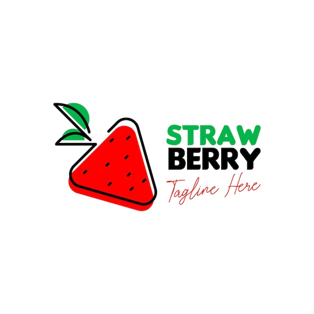 Strawberry Logo Design Concept Vector