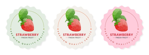 Strawberry packaging design templates, watercolour style vector illustration.