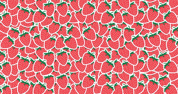 Vector strawberry pattern on a white background