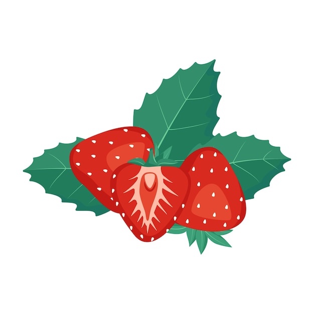 Strawberry red berry icon