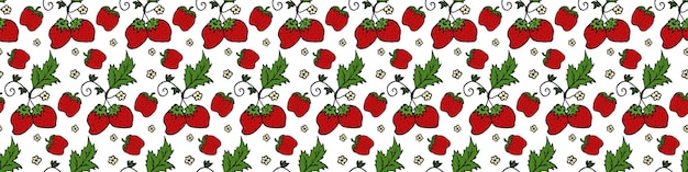 Strawberry seamless pattern Doodle colorful vector for fashion print textile cover Red green