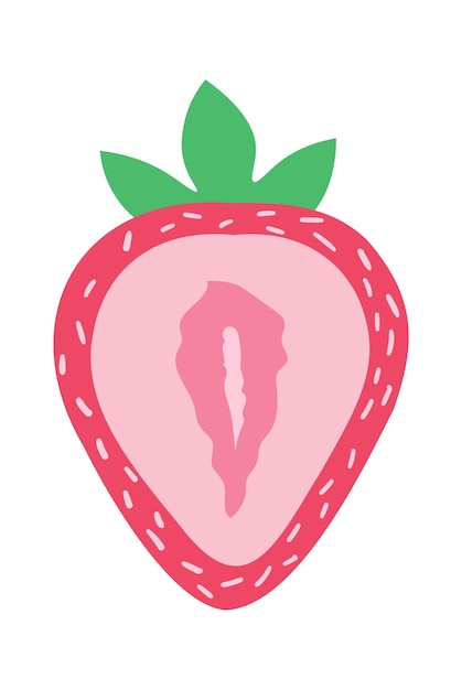 Strawberry slice icon Vector illustration