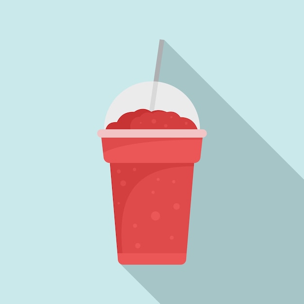 Strawberry smoothie icon Flat illustration of strawberry smoothie vector icon for web design