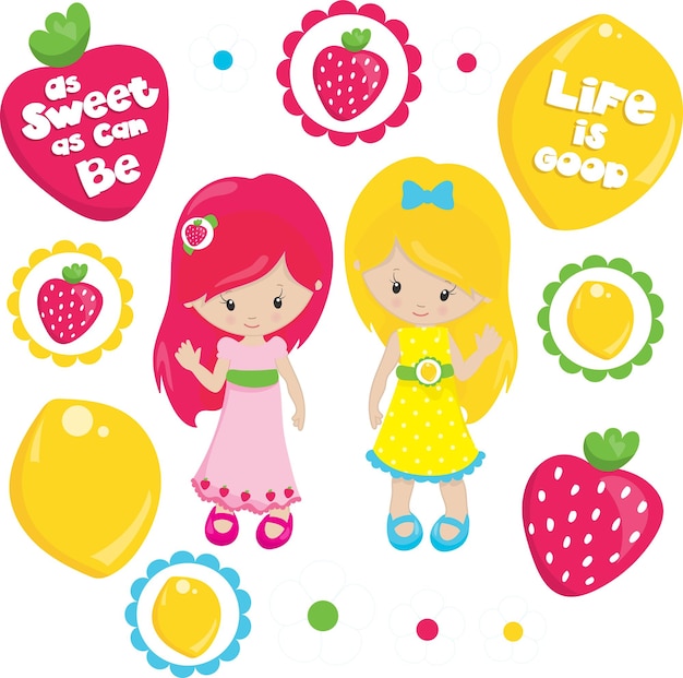 strawberry sticker vector