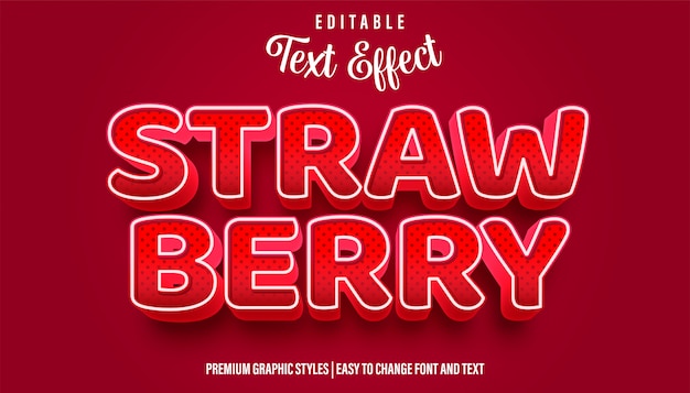 Strawberry Text Effect, Editable Font Graphic Style