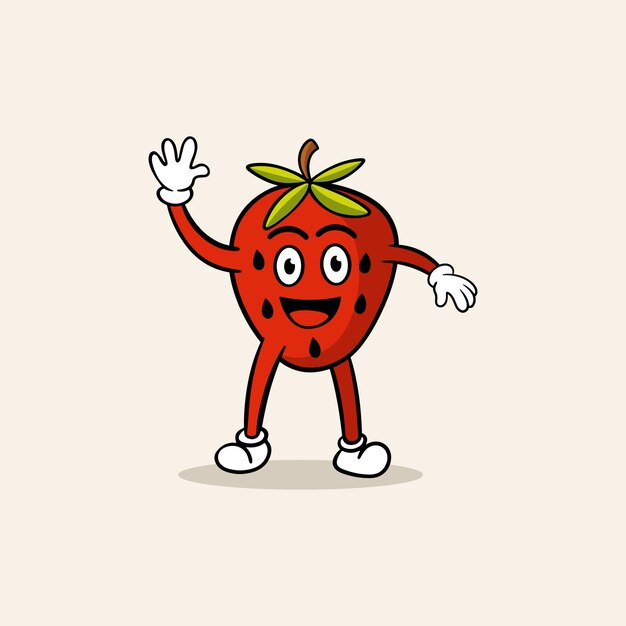 Vector strawberry vector cartoon character