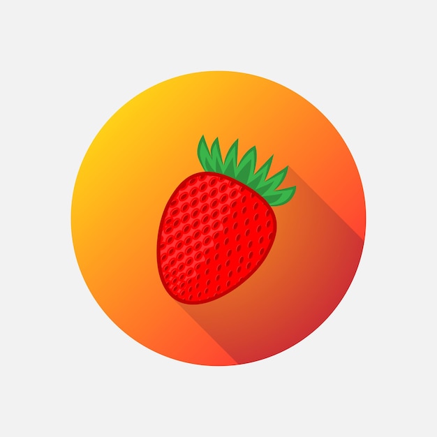 Strawberry vector icon a symbol is formed in a flat style Fruit isolated organic ripe illustration