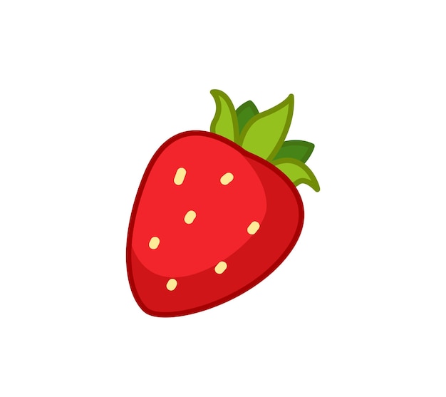 Strawberry Vector illustration of a fruit in a cartoon childish style Isolated funny clipart