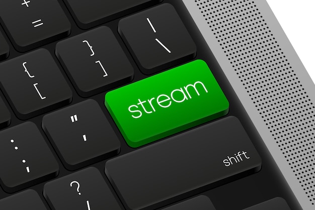 Stream button Computer Keyboard Word on pc computer keyboard Vector illustration