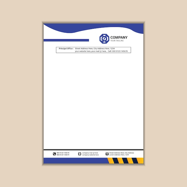 Streamlined A4 Letterhead Vector Template